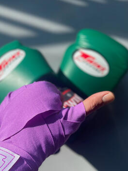 Purple and green gear